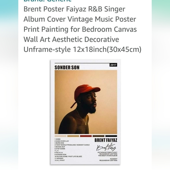 Brent Faiyaz poster - Picture 1 of 2